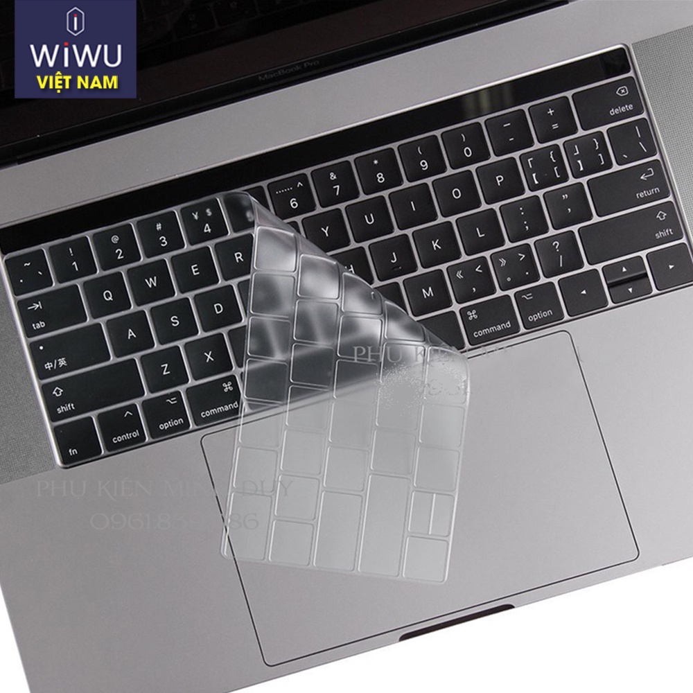 Lót phủ bàn phím trong suốt cho Mac- book Air  M1,  Mac- book Pro 4. 2 inch,  Mac-book 16. 2  inch 2021 chính hãng  WIWU