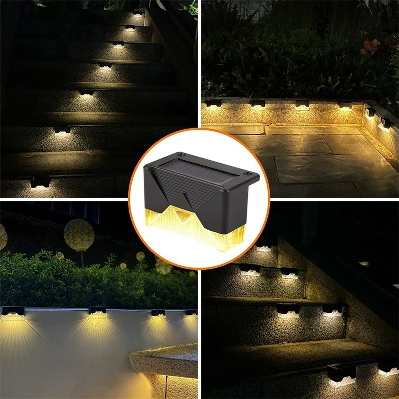 Đèn LED Năng Lượng Mặt Trời Ánh Sáng Trắng Ấm Nhiều Màu Sắc Chống Nước Gắn Cầu Thang Sân Vườn Ngoài Trời
