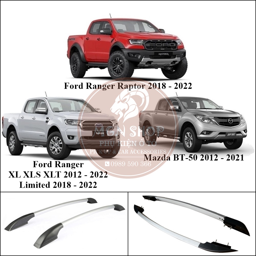 Thanh giá nóc dọc [Ford Ranger 2012 - 2021] [Mazda BT-50]