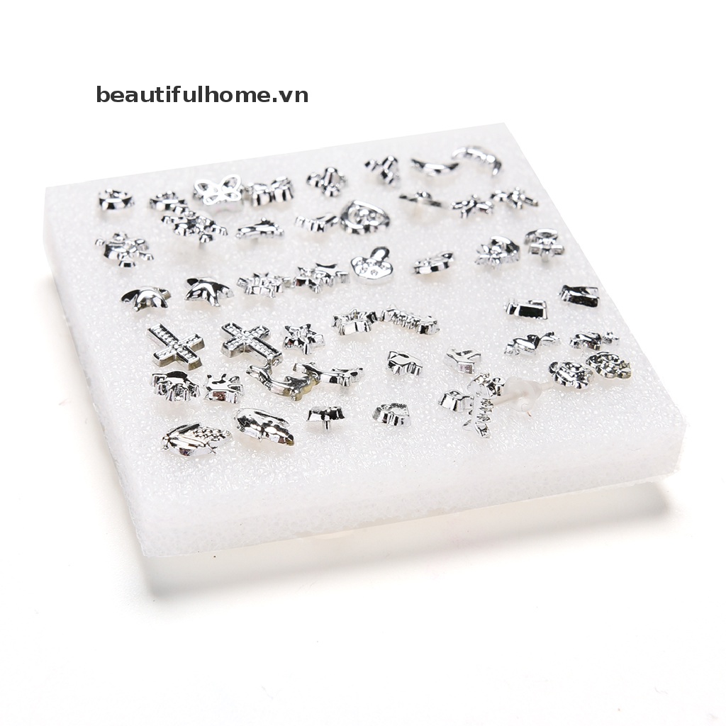 Bộ 24 Đôi Bông Tai Nhựa Mạ Bạc Thời Trang