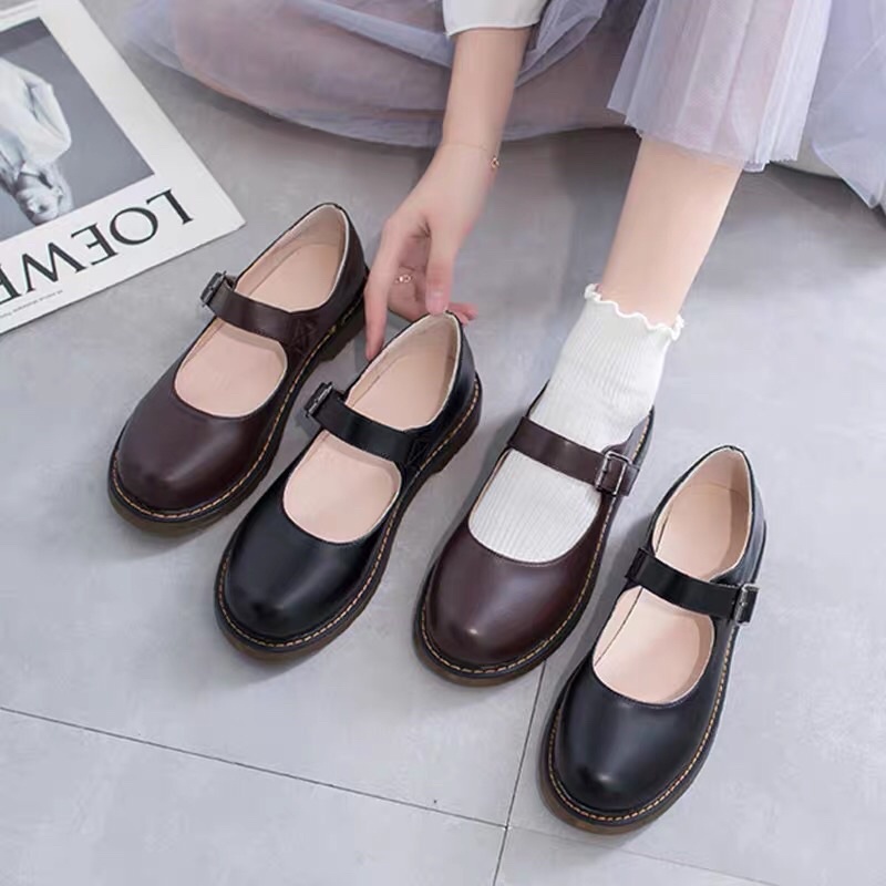 Giày búp bê Lolita, Mary Jane cao 3cm phong cách vintage, đáng yêu