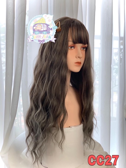 Tóc giả nữ cả đầu 🥰FREESHIP🥰 Tóc giả nguyên đầu xoăn trục xÁm lạnh