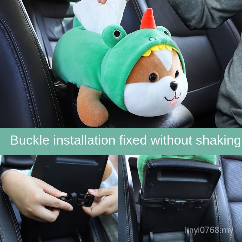 Hộp Đựng Khăn Giấy Hình Thỏ / Cún corgi Hoạt Hình 24H Gắn Chỗ Tỳ Tay Xe Hơi