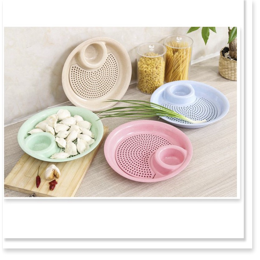 [SGD] Đĩa Đựng Trái Cây - Dĩa Đựng Đồ Ăn Tích Hợp Bát Nước Chấm Có Khay Hứng Nước 9423