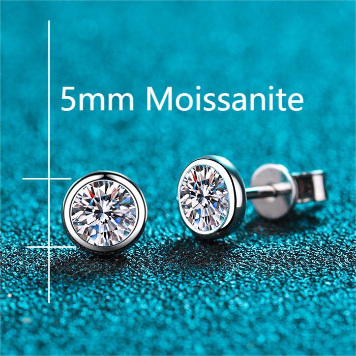 XDY-717 Khuyên tai bạc 925 cho nữ, Moissanite 5mm (có giấy chứng nhận)