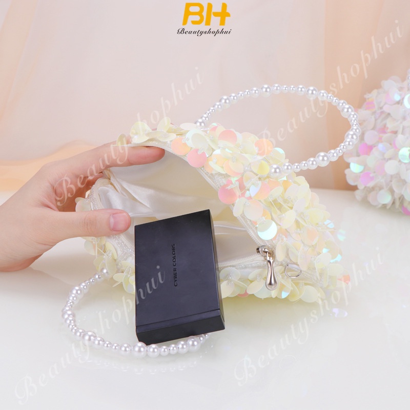Ví Cầm Tay Đính Kim Sa Lấp Lánh Thời Trang Cho Nữ