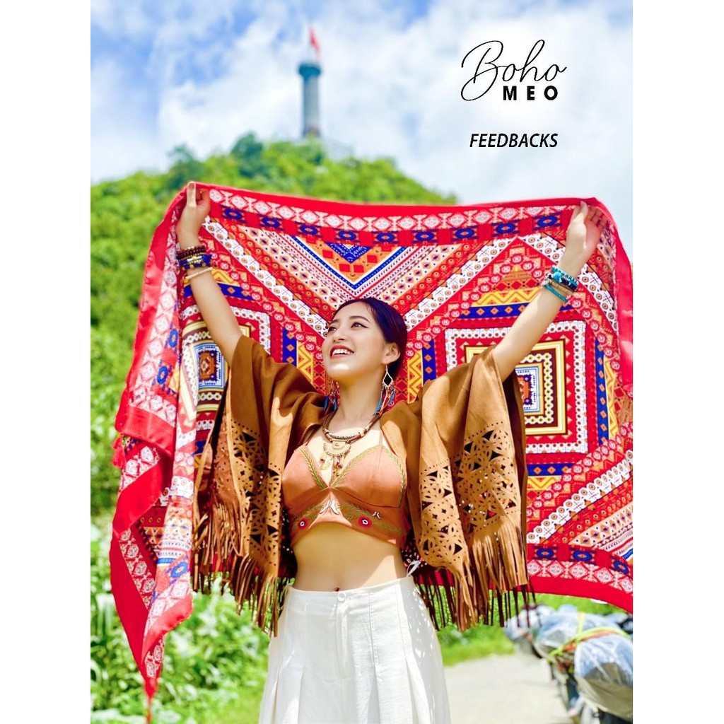 Áo khoác da lộn Boho