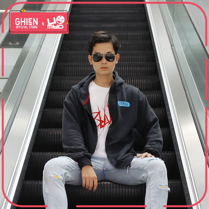 Áo khoác dây kéo UMAD unisex racing biker Nitron nam nữ vải nỉ cotton cao cấp co giãn thoáng mát
