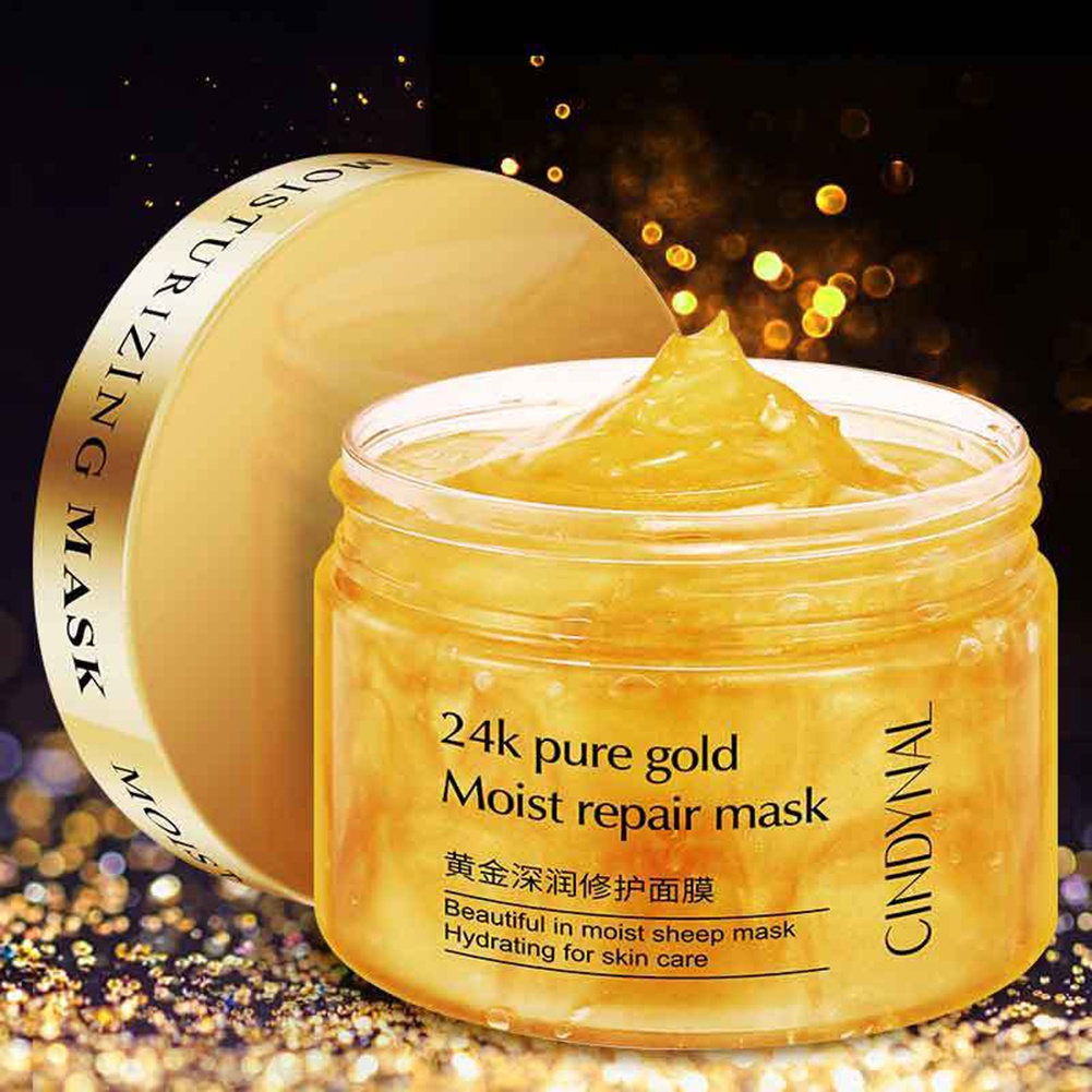 Mặt nạ ngủ vàng CINDYNAL 24K Dưỡng ẩm chống lão hóa Huyết thanh kiểm soát dầu axit Hyaluronic làm trắng da Thu nhỏ lỗ chân lông Làm mờ nếp nhăn Loại bỏ quầng thâm để chăm sóc da mặt