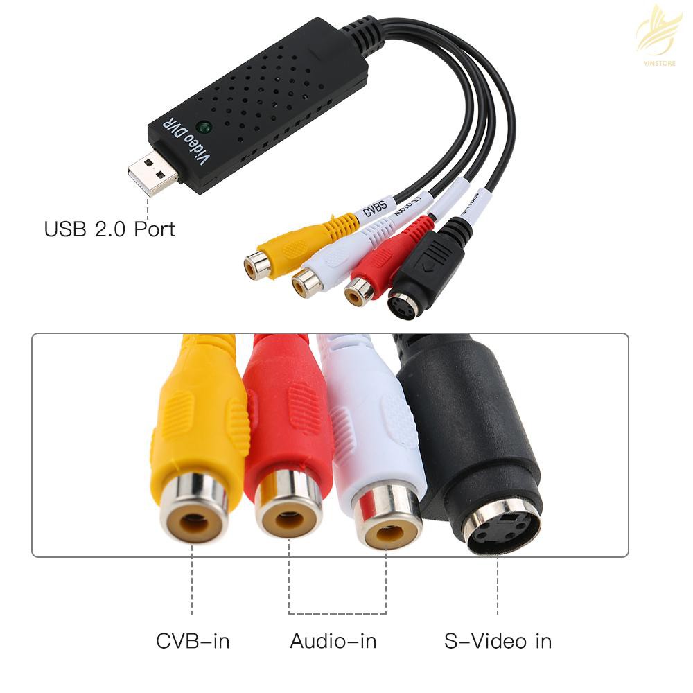 Card tiếp hợp ghi hình thu âm USB 2.0 DVR kết nối camera an ninh dành cho máy tính PC/laptop