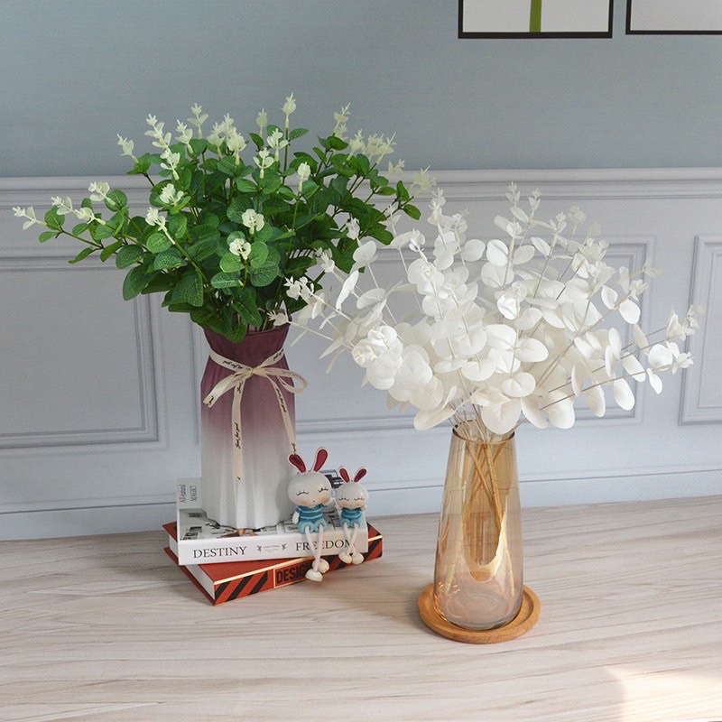 Lá táo 16 nhánh - lá điểm hoa sáp - hoa lụa trang trí - Duy Hương hoa lụa
