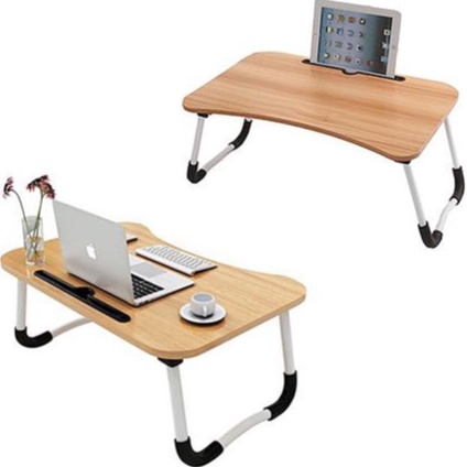 Bàn học gấp gọn có khe cắm ipad thông minh bằng gỗ , màu sắc đa dạng