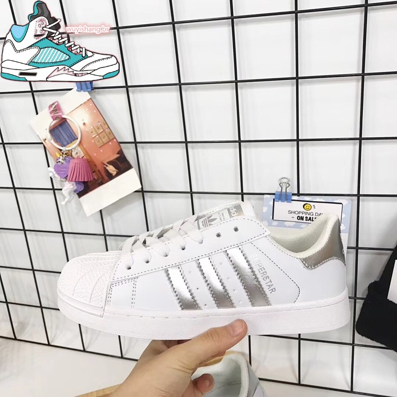[Hr] Giày thể thao Adidas Wo Men màu trắng đế dày thời trang cổ điển đơn giản cho nam sukan kasut