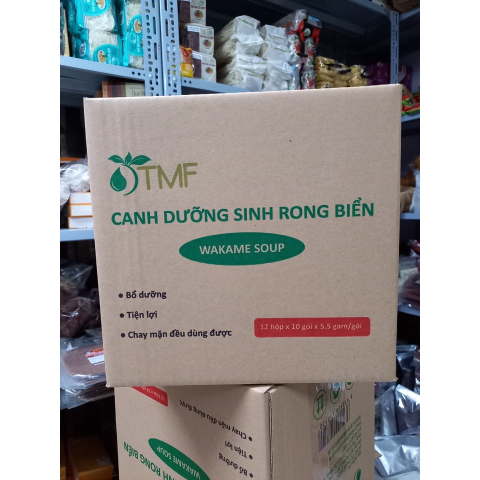 Thùng 12 hộp canh dưỡng sinh rong biển Tâm Minh 50gr/hộp
