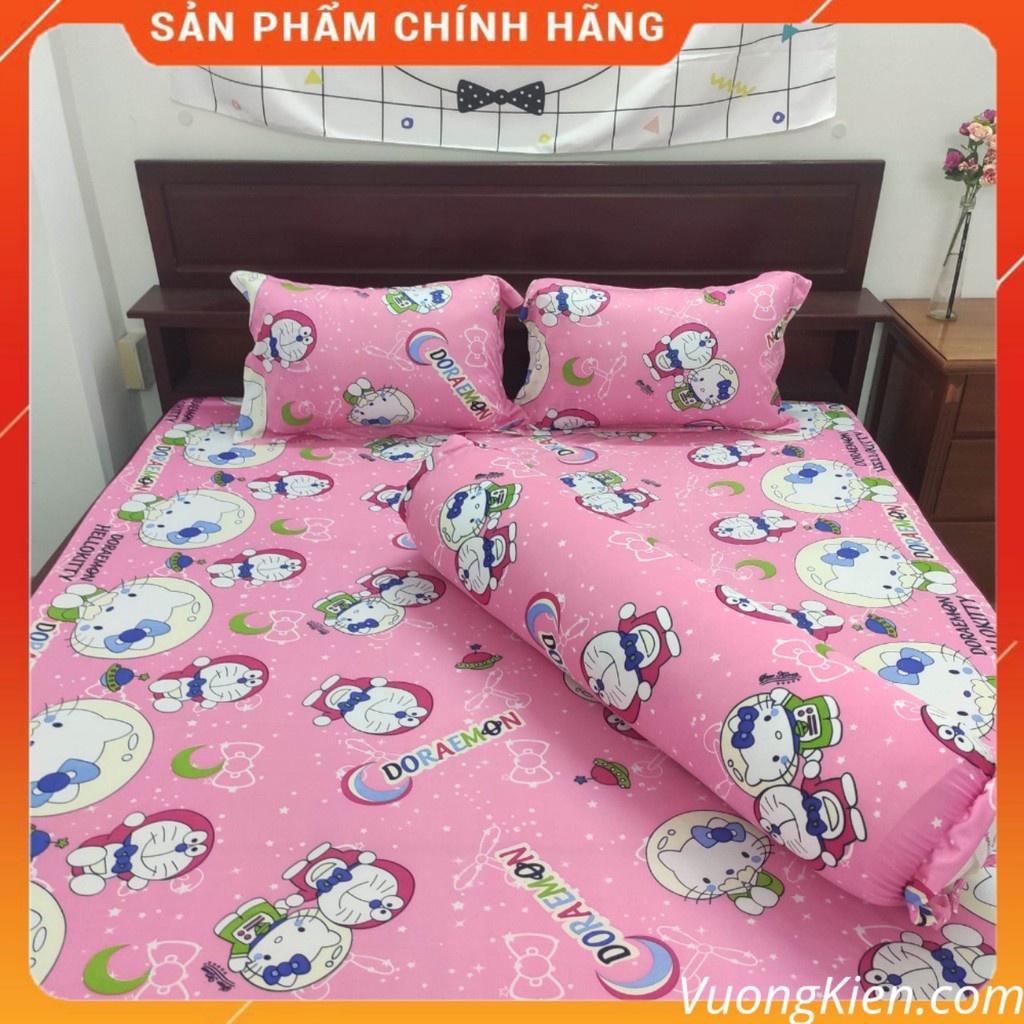 Ga Thun Drap Thun Hàn Quốc Doremon Kitty, Bộ 4 món hoặc Drap lẻ không vỏ gối 023