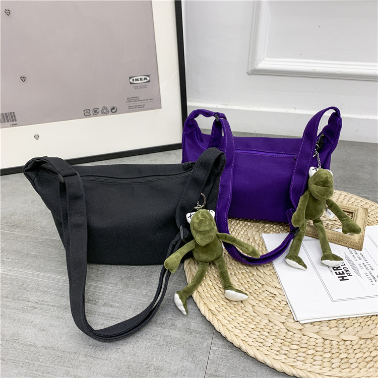 Túi vải canvas IELGY dạng vuông ngang thời trang phong cách Hàn Quốc cho nữ