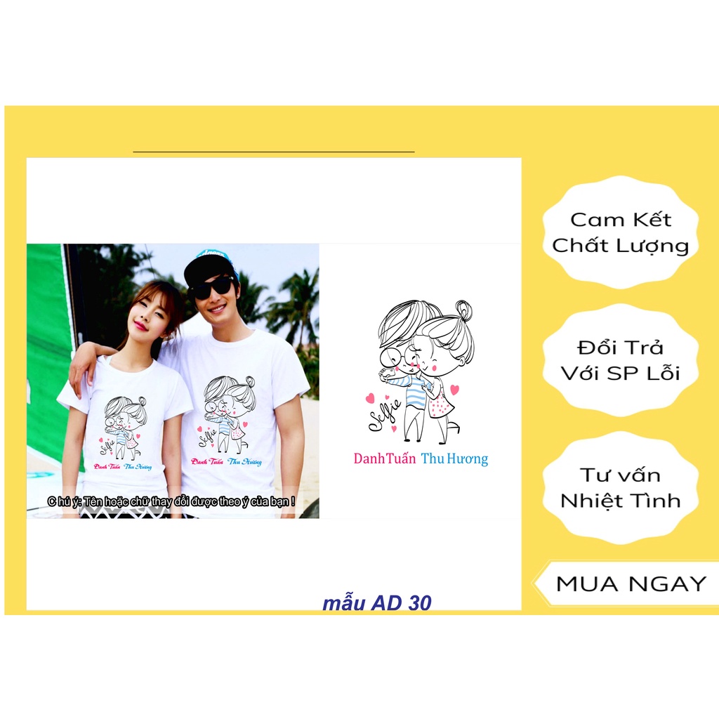 Áo đôi nam nữ tay cộc in hình ngộ nghĩnh , áo cặp in hình phong cách HÀN QUỐC