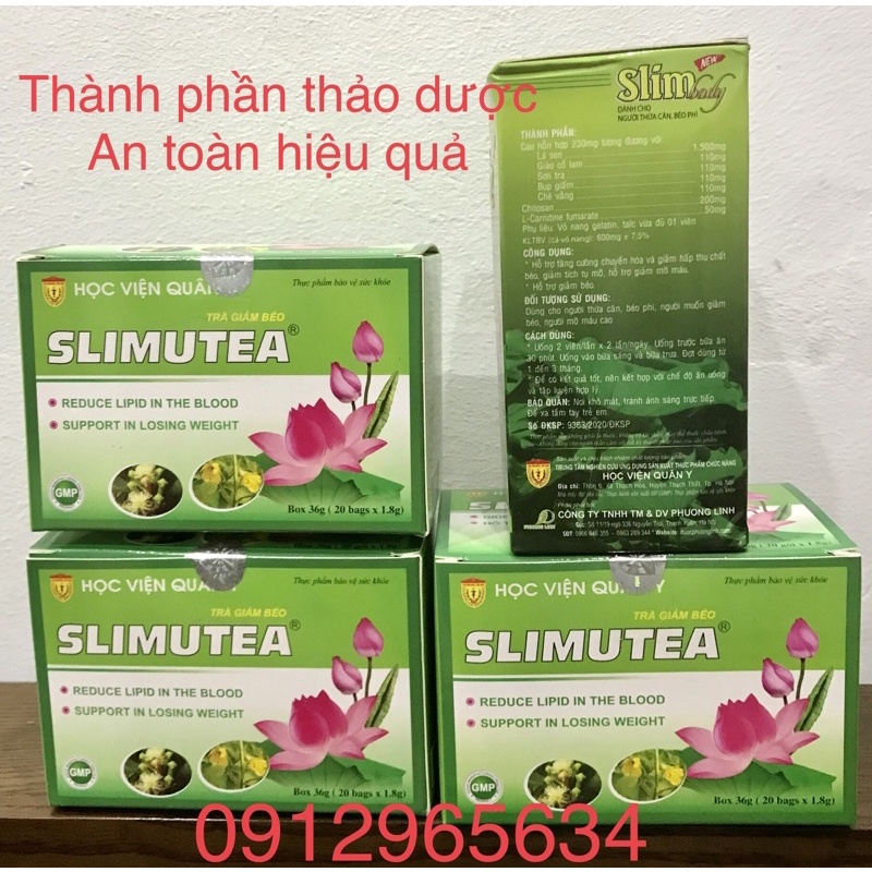 Liệu trình giảm cân của Học Viện Quân Y an toàn và hiệu quả cấp tốc gồm 1 hộp thuốc và 3 gói trà giảm béo an toàn