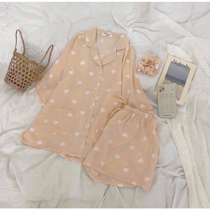 Pyjama Tim New Nữ 🦋 Bộ Ngủ mặc nhà hình trái tim 🦋