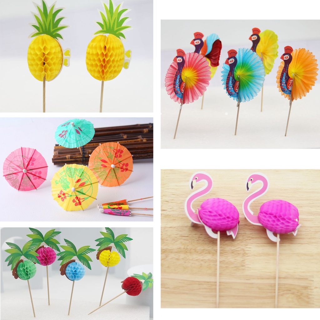 Dù Giấy Mini Họa Tiết Hoa Nghệ Thuật Sáng Tạo Trang Trí Món Tráng Miệng / Cocktail