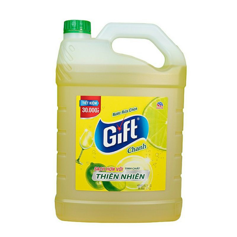 Nước rửa chén Gift hương Trà Chanh 3kg8 chứa tinh chất Trà.