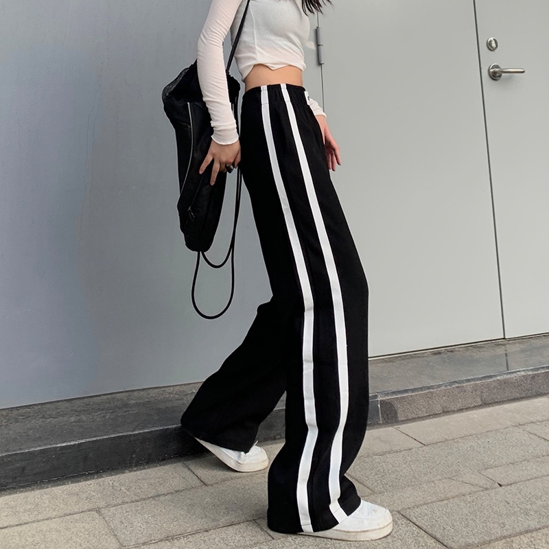 NRVP Quần Thể Thao Nữ Ống Rộng Phong Cách Thời Trang Đường Phố Hàn Quốc Mới