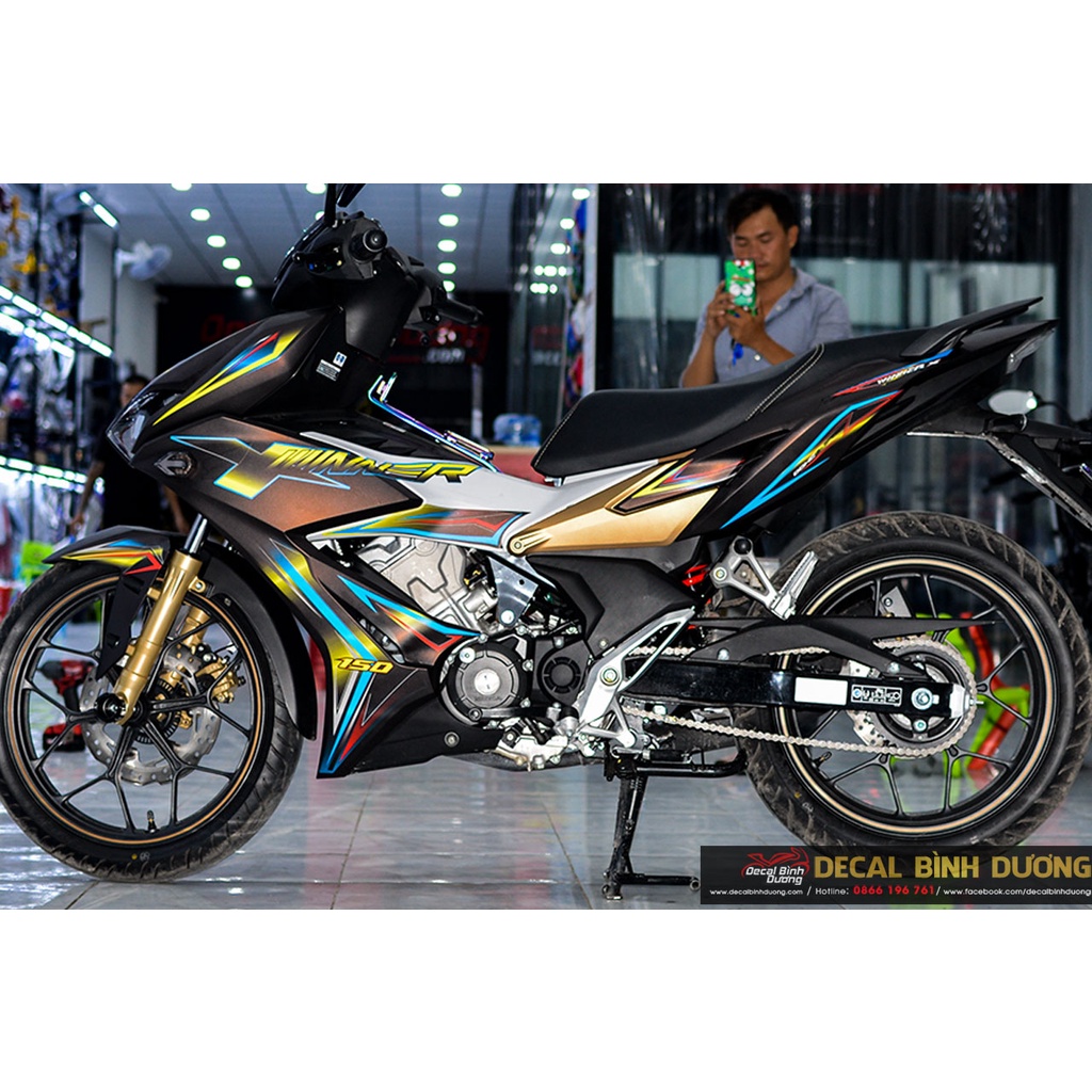 Tem Trùm Winner X Xanh Vàng Đen Nổi bật - Decal Nhám