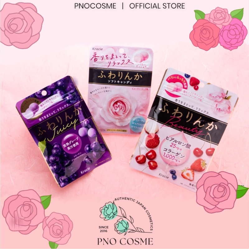 Kẹo hoa hồng Kracie Nhật Bản Fuwarinka Collagen VitaminC ( mẫu mới )