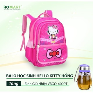 <MUA 1 TẶNG 1> Balo Mèo Hello kitty cho bé mẫu giáo tặng kèm bình giữ nhiệt cao cấp thủy tinh 400ml