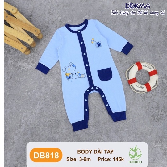 Dokma - Body dài tay Bamboo sợi tre chất đẹp 3-9M ( DB818 )