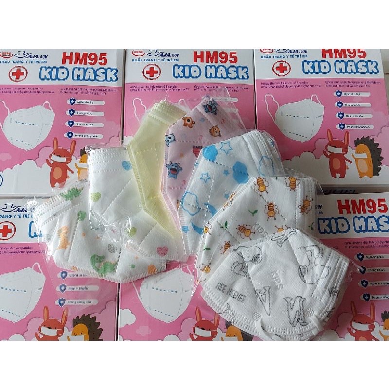 KHẨU TRANG KHÁNG KHUẨN 5 LỚP N95 HM95 CÓ HOẠ TIẾT CHO BÉ