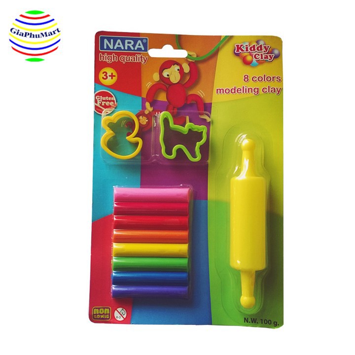 Vỉ Đất Nặn 8 Màu Kiddy Clay - ST-100-8