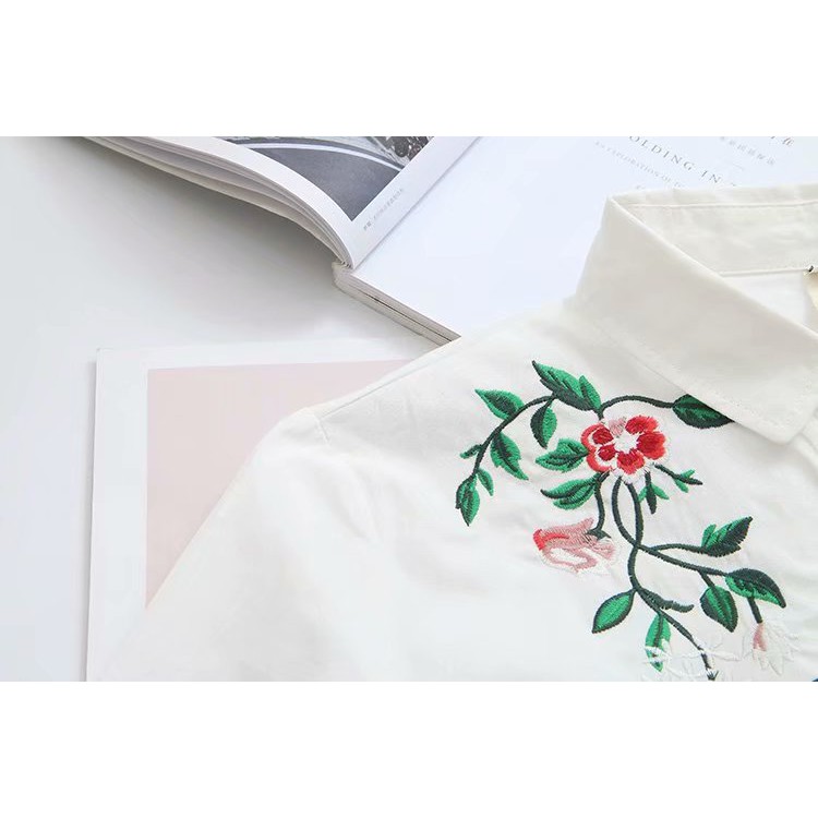 ÁO SƠ MI THÊU HOA ĐẾN 95KG