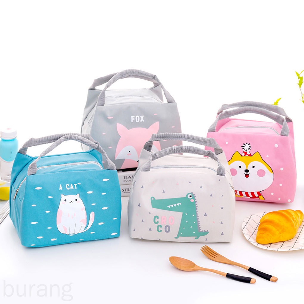 Hoạt Hình Túi Đựng Hộp Cơm Trưa Giữ Nhiệt Có Thể Tái Sử Dụng Tiện Lợi