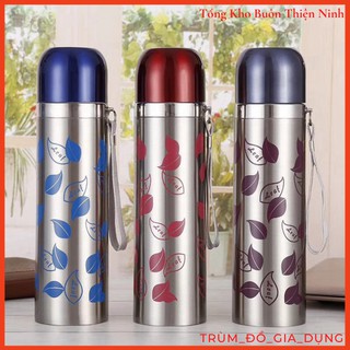 Bình Giữ Nhiệt Inox Đựng Nước Hình Lá 2 Lớp Cách Nhiệt Cao