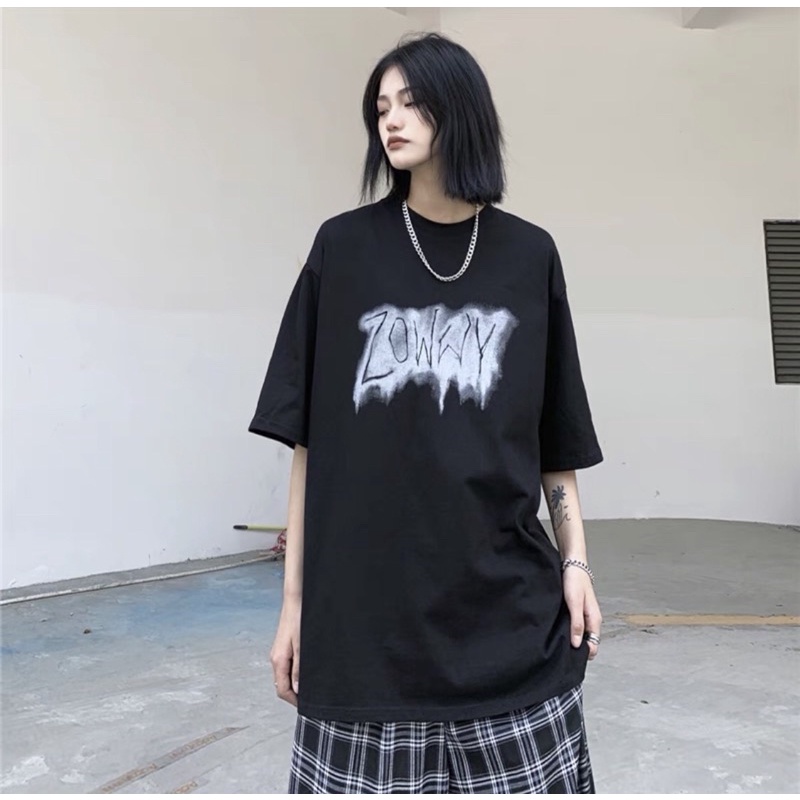 Áo phông tay lỡ form rộng, áo thun unisex nam nữ chất cotton chữ loang | BigBuy360 - bigbuy360.vn