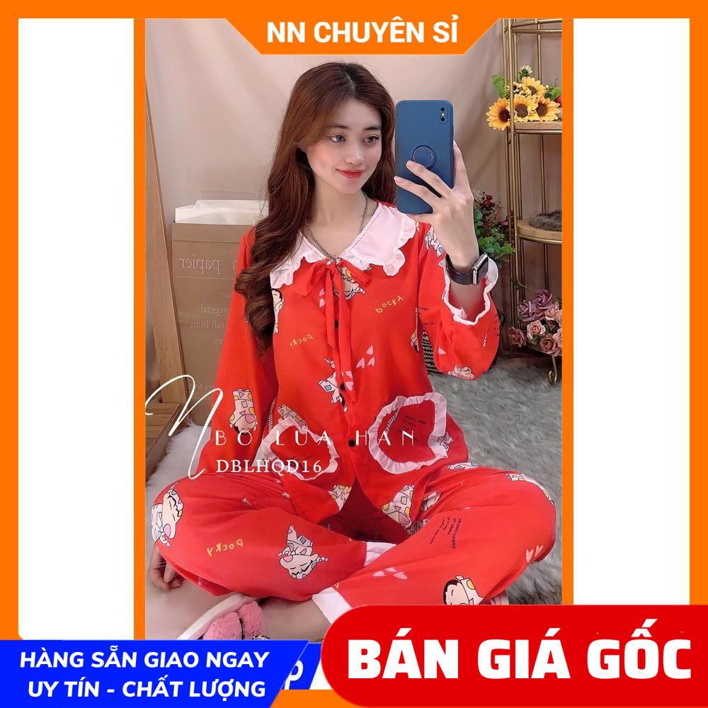 Đồ bộ nữ Đồ bộ PIJAMA mặc nhà Vải Kate lụa Hàn quốc mềm mịn mát in họa tiết hoạt hình dễ thương BLH6