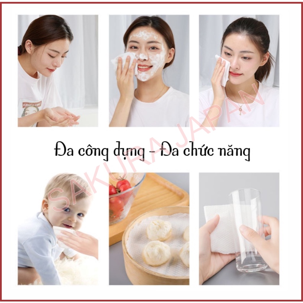 Khăn lau mặt dùng 1 lần túi hồng dạng rút