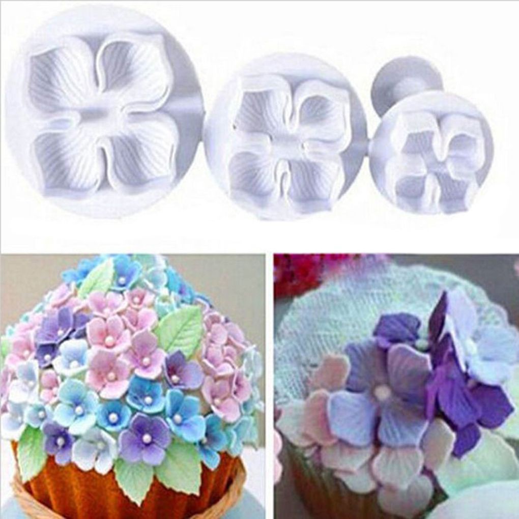 Set 3 Khuôn Tạo Hình Cánh Hoa Trang Trí Bánh Tiện Dụng