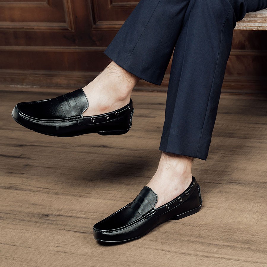 Giày Lười Nam LAFORCE Đai Ngang Da Bò GNLA19-5-D Tặng Tất UNIQLO