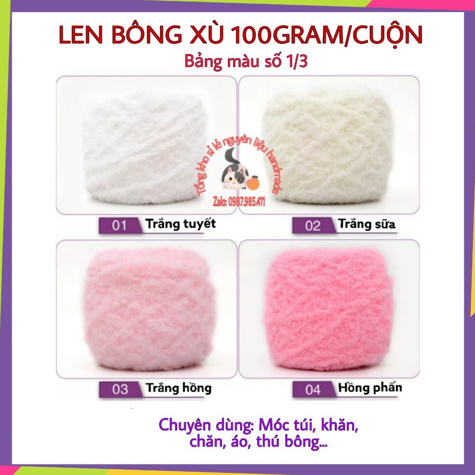LEN BÔNG XÙ 100GRAM/CUỘN