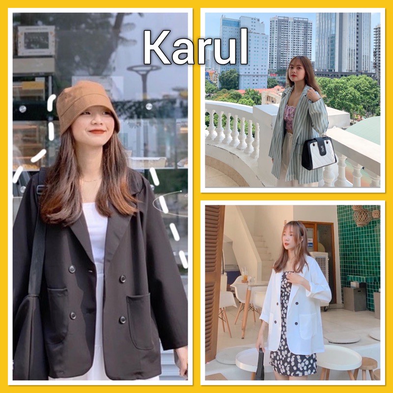 ÁO BLAZER KẺ HÀN QUỐC