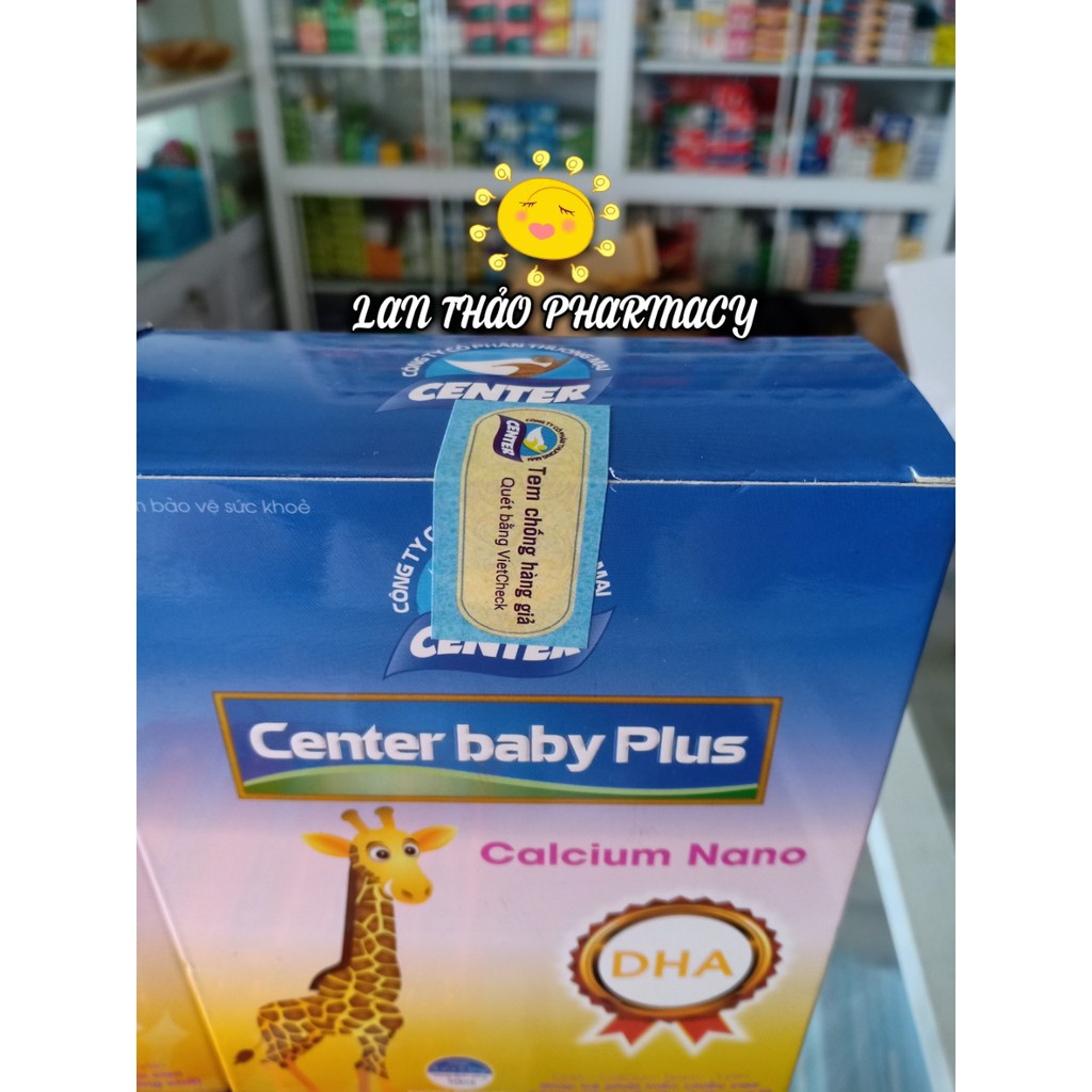 SIRO CENTER BABY PLUS CALCIUM NANO GOLD hộp 20 ống hỗ trợ phát triển chiều cao chống còi xương cho bé