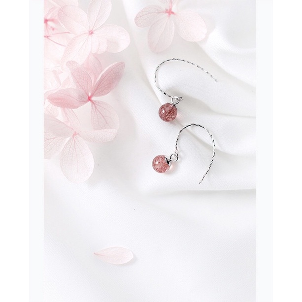 Bông Tai Nữ Bạc 925 Cao Cấp ERA SHOP 073564 - Ngọc Đá Hồng Tinh Tế, Nhẹ Nhàng, Siêu Rẻ Đẹp (khuyên móc)