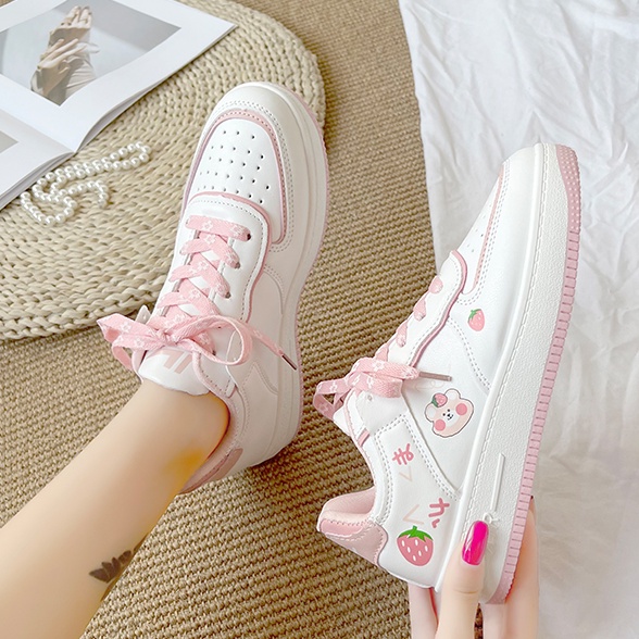 Hàng Mới Về Mới Giày Thể Thao Đế Dày Thoáng Khí In Họa Tiết Hoa Anh Đào / Bướm Phong Cách Hồng Kông Thời Trang Cho Nữ