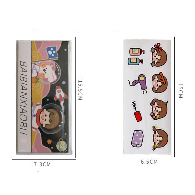 Set Sticker 4 Tấm Dán Trang Trí Sổ, Điện Thoại, Laptop Series of MeiMei, LuLu, Rebecca | ST068