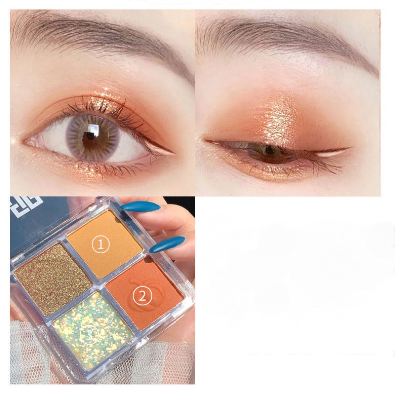 Bảng phấn mắt DIKALU Ireneda bốn màu tông đất lì mịn lấp lánh