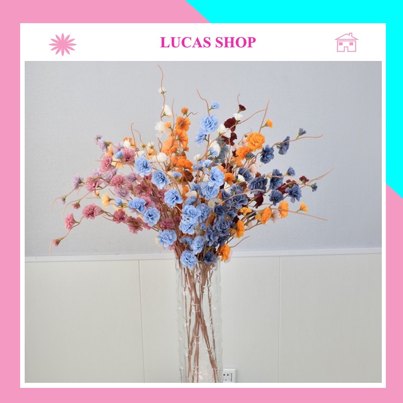 Hoa Anh Đào Râu giả cành 1 mét nhiều màu sắc trang trí nhà cửa đẹp, sang trọng