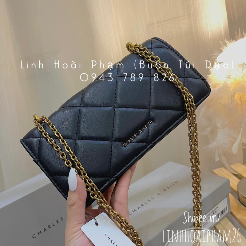 Túi xách ô trám dây xích NEW loại đẹp fullbox
