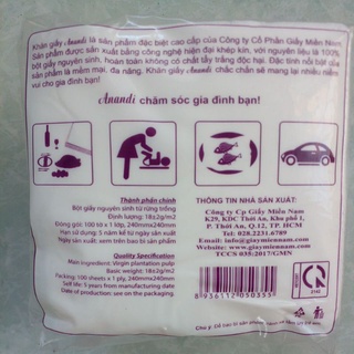 Khăn giấy cocktail cao cấp Anandi 100 tờ/gói.